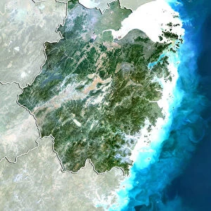 Province of Zhejiang, China, True Colour Satellite Image