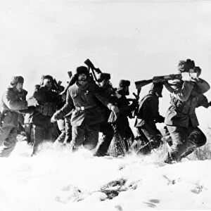 Red chinese soldiers during provocation in the area of damansky island on the soviet / chinese border, jan, 1969, prelude to march 2, 1969 incident