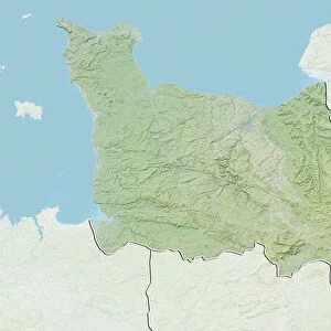 Region of Lower Normandy, France, Relief Map