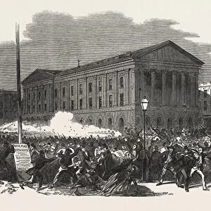 Riot at the Astor Place Opera-House, New York. United States of New York, 1849