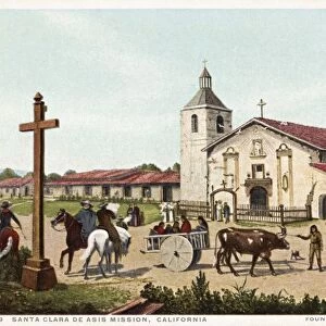 Santa Clara de Asis Mission, California Postcard. ca. 1915-1925, Santa Clara de Asis Mission, California Postcard