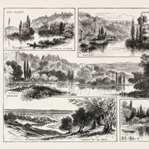 On the Seine, Near Paris, France, 1870; Fort Valerien, Woods of LA Celle, Chateau of Meudon