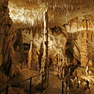 Slovenia, Postojna Caves, footpath through cave
