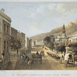 South Africa, Cape Town, Wale Street and St Georges Cathedral by Thomas William Bowler, print, 19th century