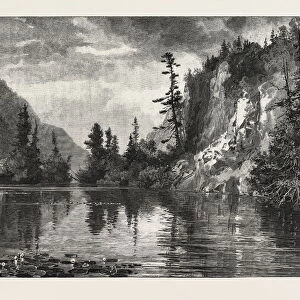 Above Split Rock Rapid, Canada, Nineteenth Century Engraving