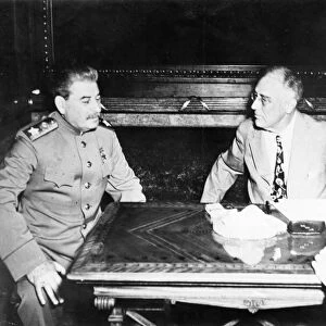 Stalin and roosevelt at the yalta conference, february 1945