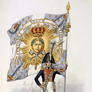 Standard Bearer, 1814-1815. Histoire de la maison militaire du Roi de 1814 a 1830 by Eugene Titeux