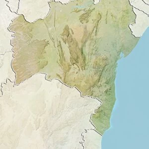 State of Bahia, Brazil, Relief Map