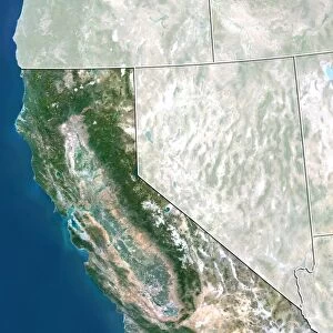 State of California, United States, True Colour Satellite Image