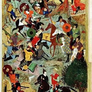 Tamerlaine (Tamerlane / Timur-i-Lang) 1336-1404 Turkic conqueror. Timur attacking Knights