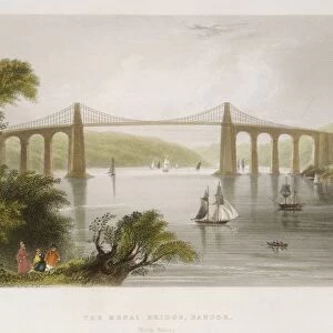 Thomas Telfords suspension bridge over the Menai Straits, Wales, built 1820-1826