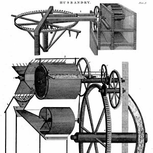 Threshing machine by Andrew Meikle (1719-1811) Scottish inventor and millwright. Top