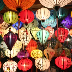 Traditional chinese colorful lanterns for sale. Hoi An. Vietnam