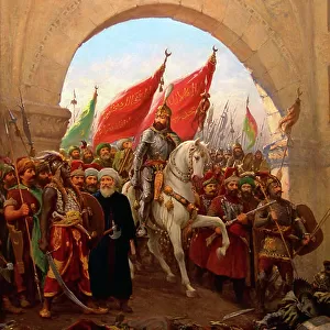 Turkey: The Entry of Mahomet II into Constantinople / The Entry of Fatih Sultan Mehmet into Istanbul. Painting by Fausto Zonaro (1854-1929)