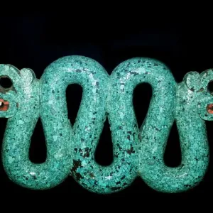 Double Headed Serpent Print, Turquoise Mosaic Double Headed Serpent Print, Turquoise Mosaic