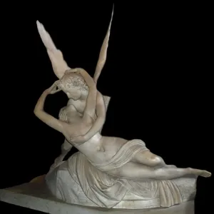 Psyche Revived by the Kiss of Love Print 1757 Marble Statue Psyche Revived by the Kiss of Love Print 1757 Marble Statue