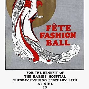 USA: Fete Fashion Ball'. First World War fundraiser poster, New York, c. 1917 USA: Fete Fashion Ball'. First World War fundraiser poster, New York, c. 1917