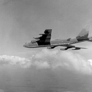 Vintage image of camouflaged B-52