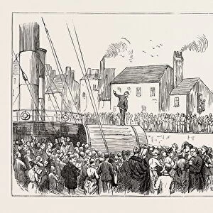 On the Way to Paray-Le-Monial, France: Singing the Magnificat at Dieppe, 1873 Engraving