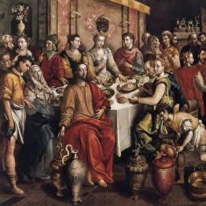 The Wedding at Cana 1596-1597. Oil on panel. Marten de Vos (c1532-1603)