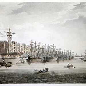 West India Docks, London. Built 1799-1802. Engineer William Jessop. Warehouses by George Gwilt