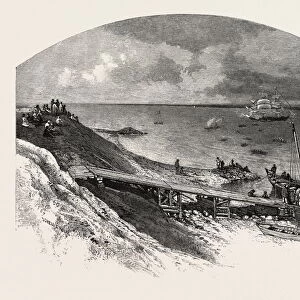 York Factory Arrival of Hudsons Bay Companys Ship, Canada, Nineteenth Century Engraving