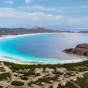 Aerial view of Lucky Bay in Cape Le Grand National Park near Esperance at Western Australia