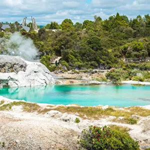 The beautiful geothermal hot pool nearly Pohutu and Prince of Wales Geysers in