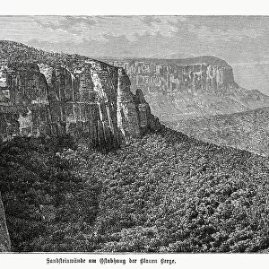 Blue Mountains, New South Wales, Australia, wood engraving, published 1899