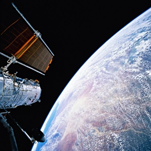 Hubble Space Telescope above earth
