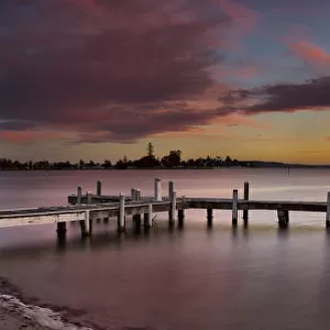Jetty Sunset panorama lake