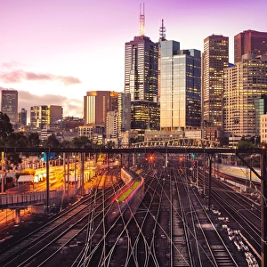 Melbourne Railways, Flinders Street from Jolimont Station