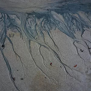 Sand patterns at low tide, Quarantine bay, east coastline of King Island, Bass Strait, Tasmania, Australia