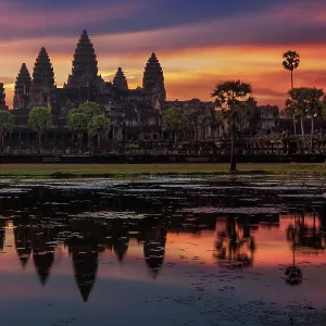 Sunrise with Angkor Wat, Siem Reap, Cambodia