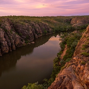 Sunset View of Katherine Gorge From Barrawei Lookout in Nitmiluk National Park, Northern Territory, Australia