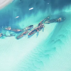 Tangalooma Wrecks Aerial