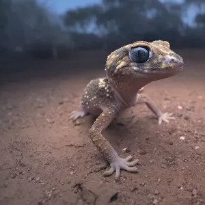 Wild barking gecko (Underwoodisaurus milii) from mallee habitat in arid Australia