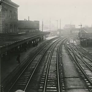 Bishops Stortford station, taken from the footbridge looking North. Main station building on left