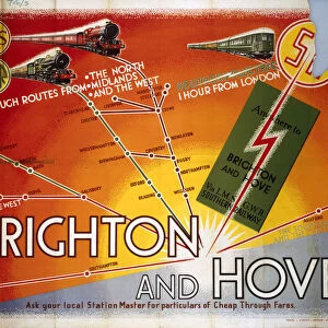 Brighton and Hove, LMS / GWR / SR poster, 1935