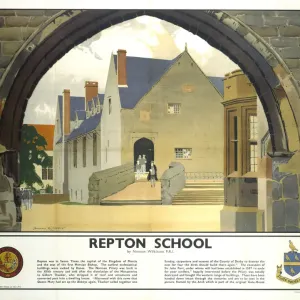 1985-8843 Print: LMS Repton School Station Poster 1985-8843 Print: LMS Repton School Station Poster
