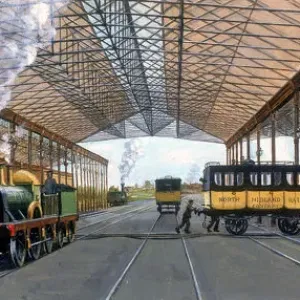 Derby Station Print, 1951 Oil on Carriage Print Derby Station Print, 1951 Oil on Carriage Print