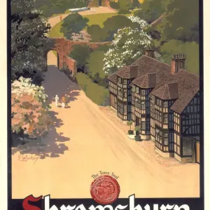 Schrowinsbury, LMS-Plakat, um die 1920er Jahre Schrowinsbury, LMS-Plakat, um die 1920er Jahre