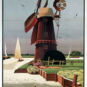 Norfolk Broads, LNER poster, 1939