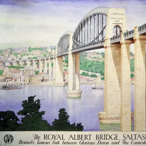 The Royal Albert Bridge, Saltash, GWR poster, 1945