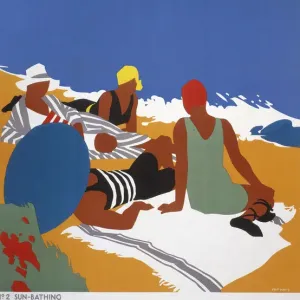 East Coast Joys No 2 - Sun-bathing Print, a LNER poster from 1931 East Coast Joys No 2 - Sun-bathing Print, a LNER poster from 1931