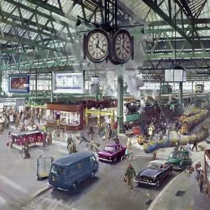 Waterloo Station Print, 1967 Oil Painting Waterloo Station Print, 1967 Oil Painting