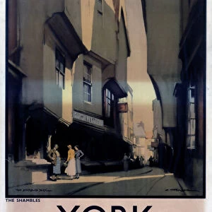 The Shambles, York, LNER poster, c 1930s
