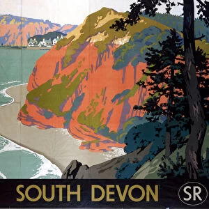 South Devon, GWR / SR poster, 1945