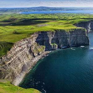 Aerial of the Cliffs of Moher in County Clare, Ireland