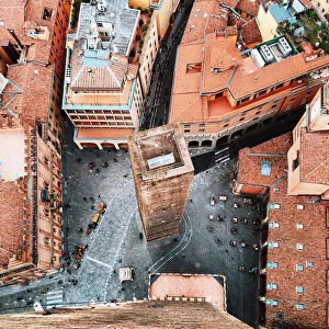 Aerial view of Bologna old town, Emilia-Romagna, Italy